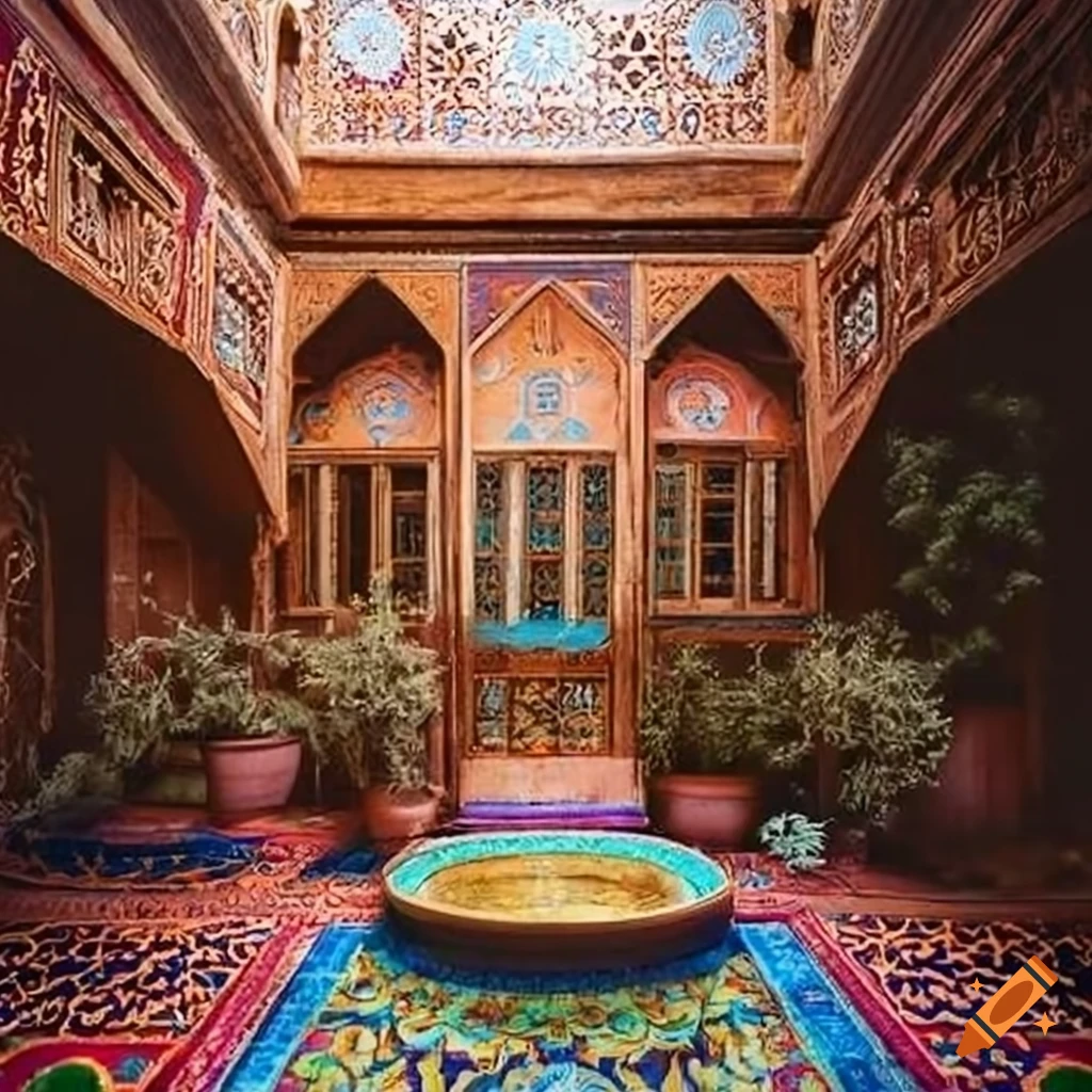 Traditional Iranian house in paradise