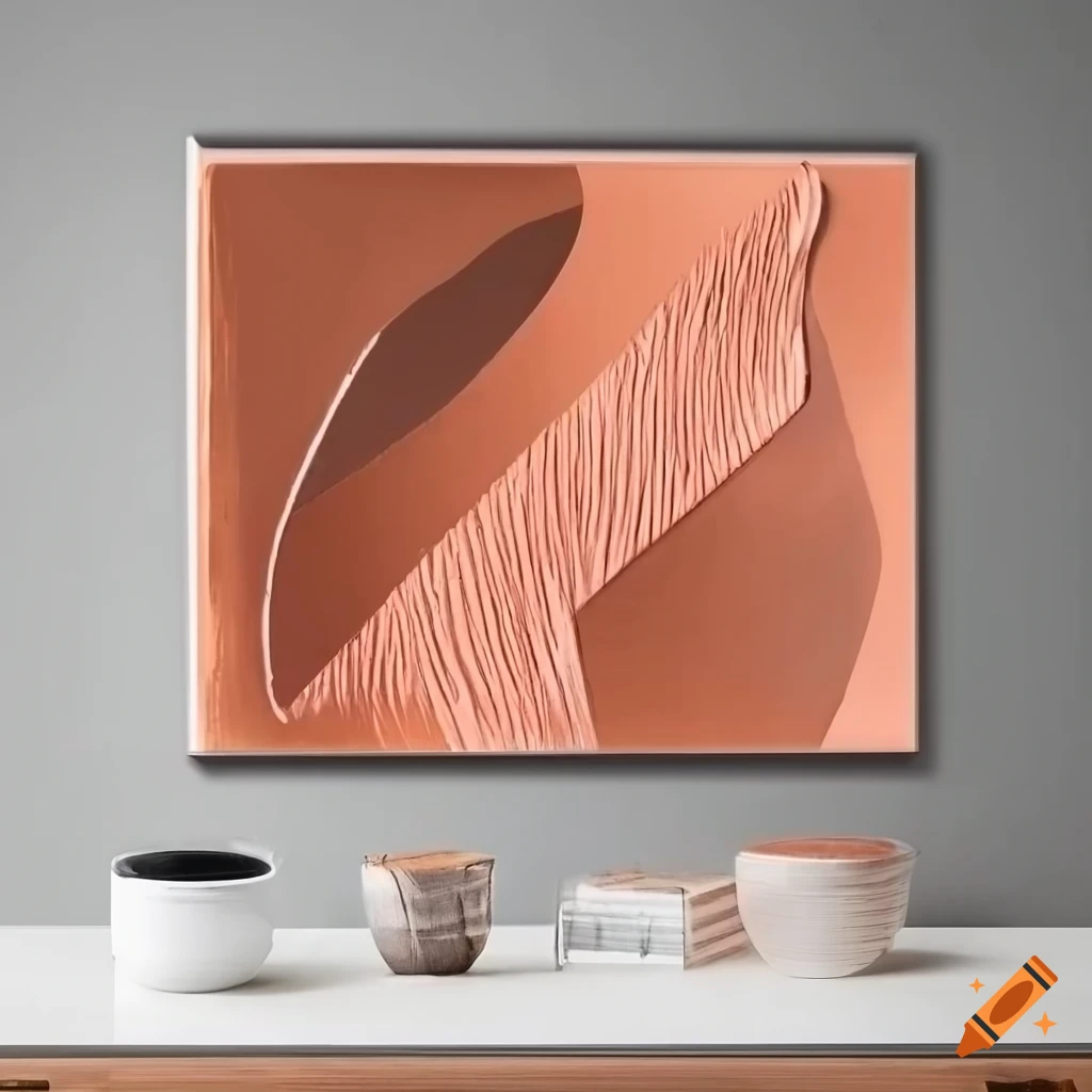 Minimal wall art painting with copper wire and geometrical shapes