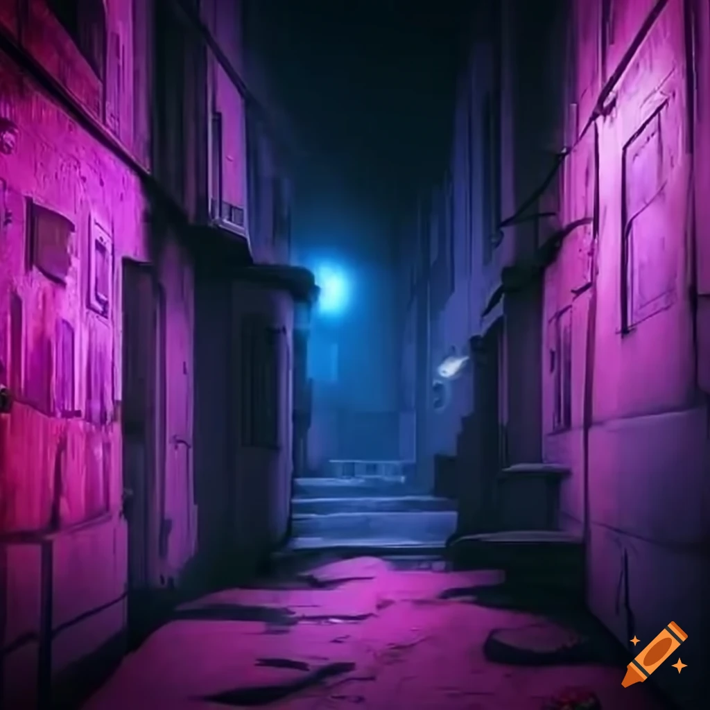 Creepy and surreal Dreamcore environment with Hello Kitty in alleyway