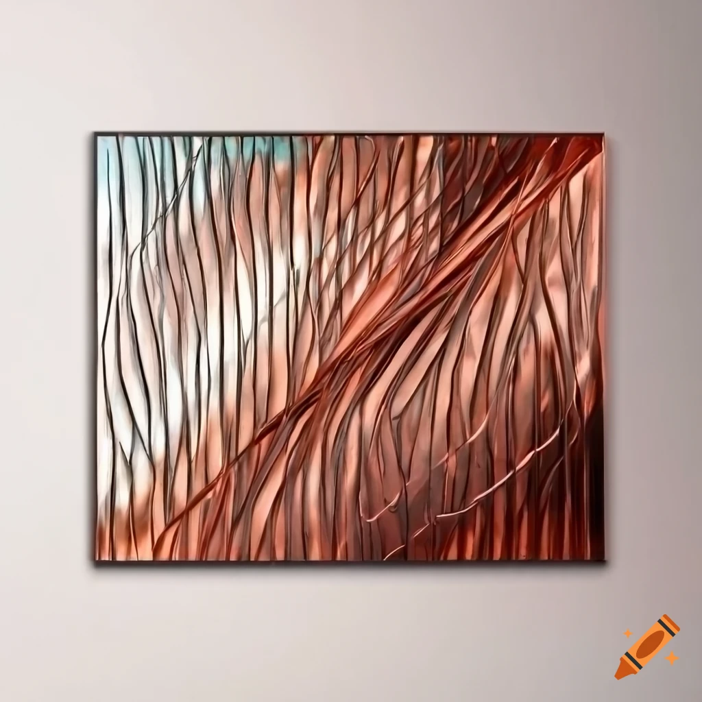 Geometric wall art with copper wire, aluminum foil, and sheets