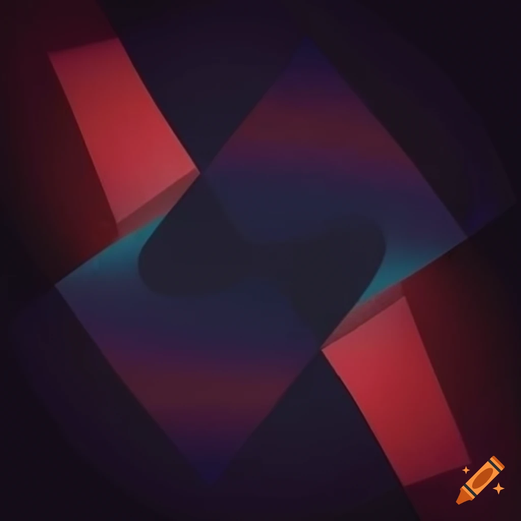 Geometric shapes forming a wave on a dark background