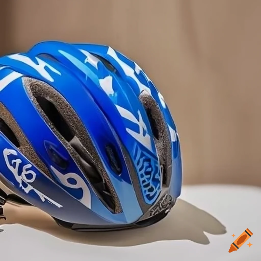 Boolanga branded bike helmet for delivery people in blue and white