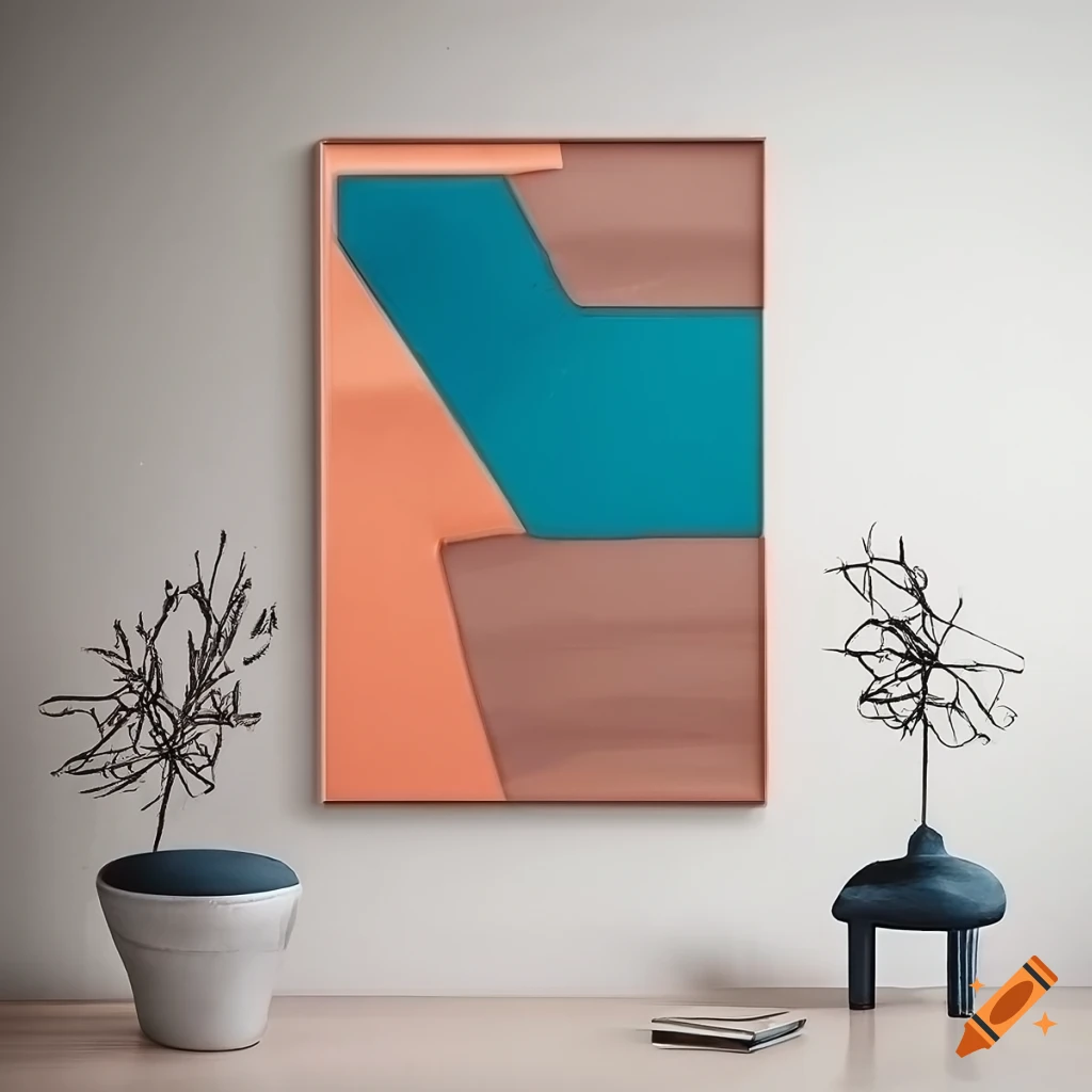 Minimal wall art made with copper wire, aluminum foil, and copper sheets in geometrical shapes