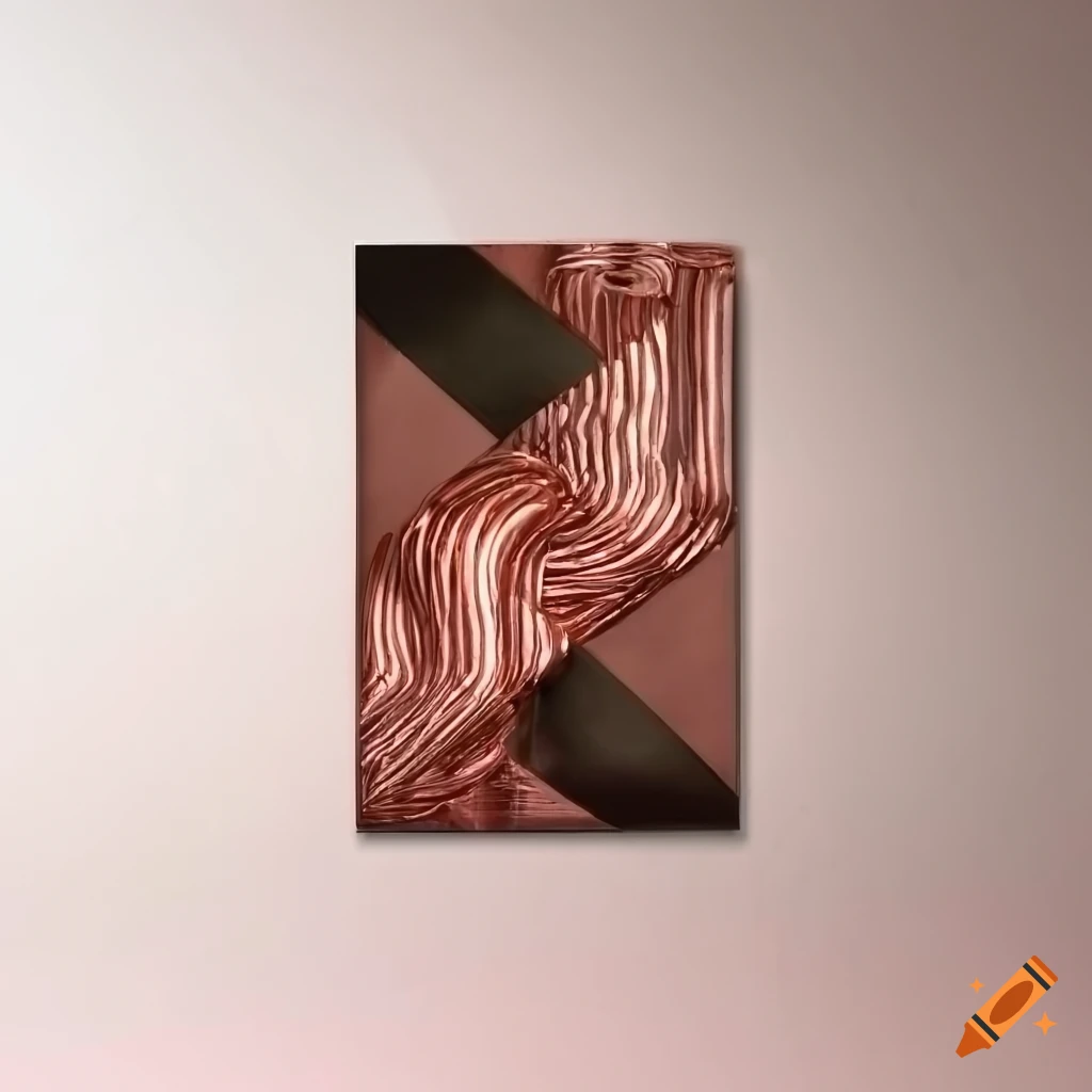 Geometric wall art with copper wire, aluminum foil, and sheets