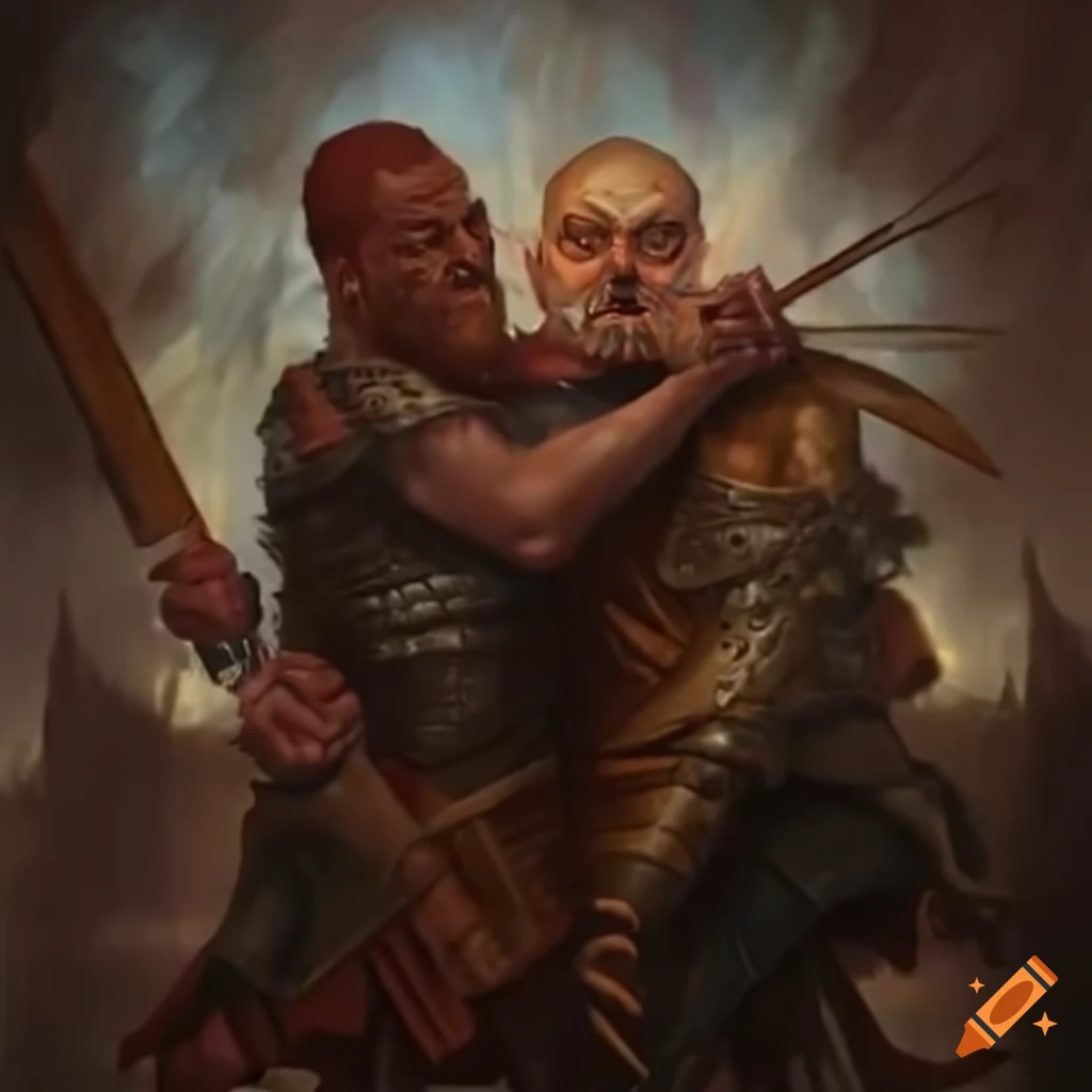 D&D twin characters engaged in a battle