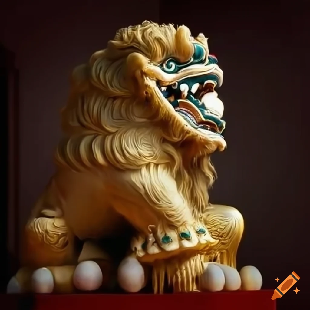 Traditional Chinese culture lion awakening images with innovation, aesthetics, and completeness