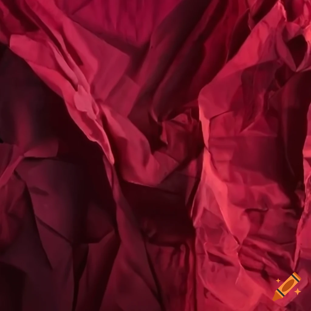 Abstract architectural structure made of crumpled fabric strips