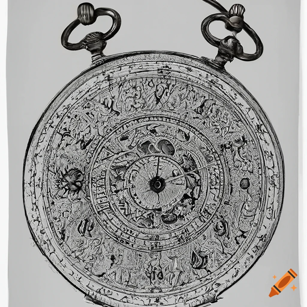 Luxurious antique pocket watch in a dreamlike occult setting