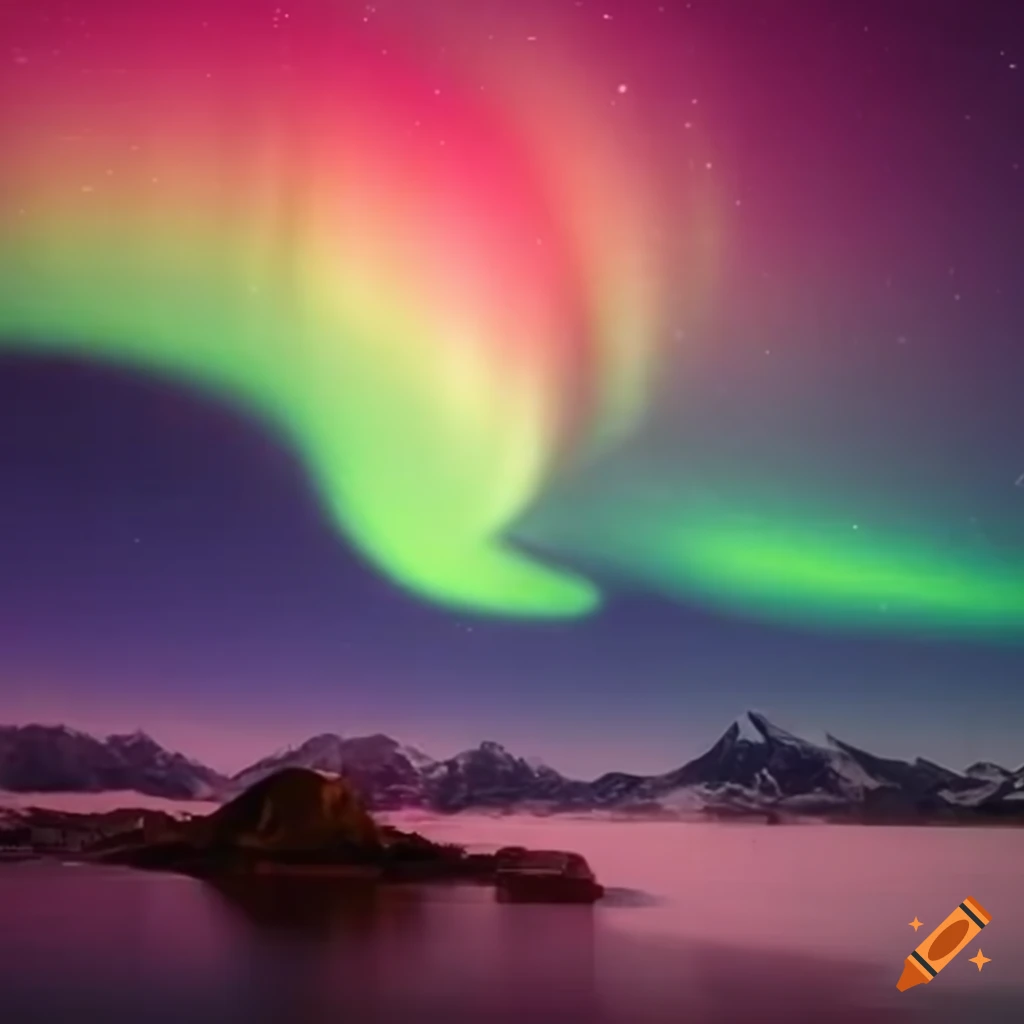 Aurora lights in the night sky