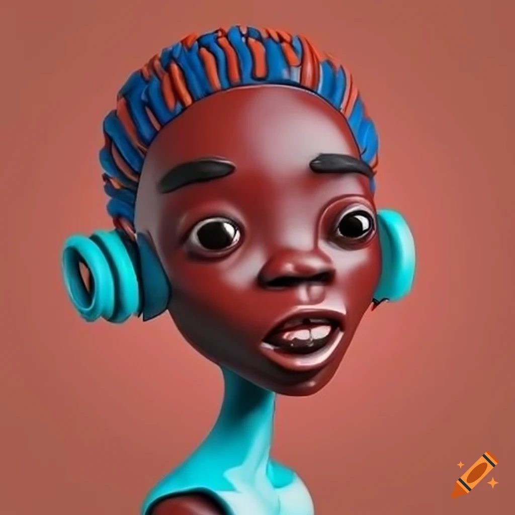 African cartoon art created with 3D printing technology