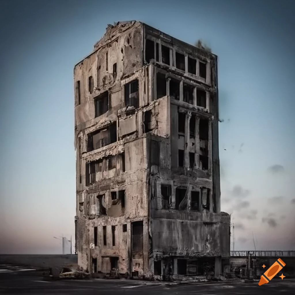 Five-story concrete building in the savannah