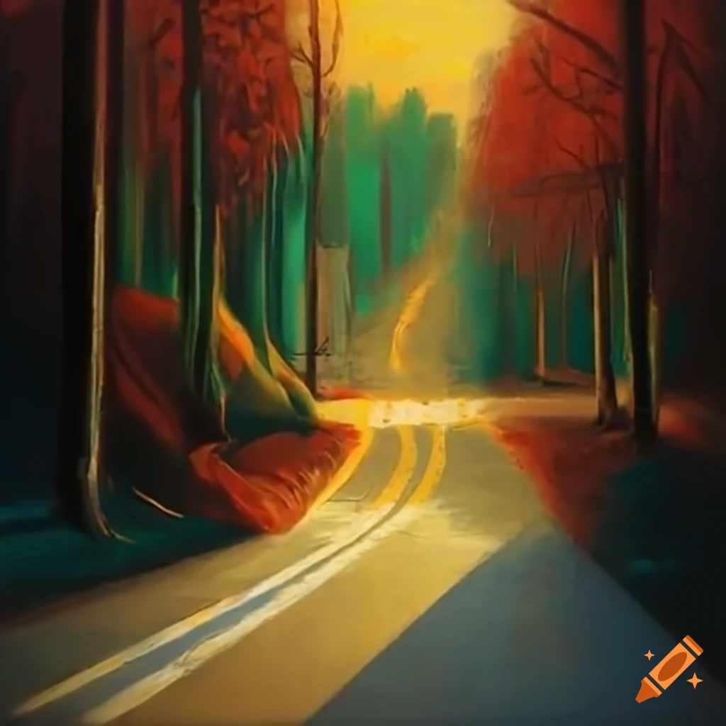 Cinematic image of a never-ending highway with advanced details