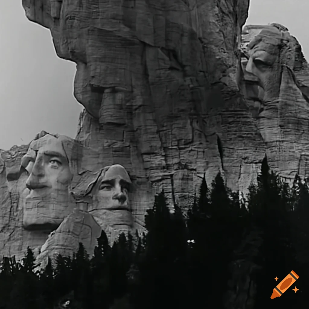 Eruption of Mount Rushmore captured on analog footage