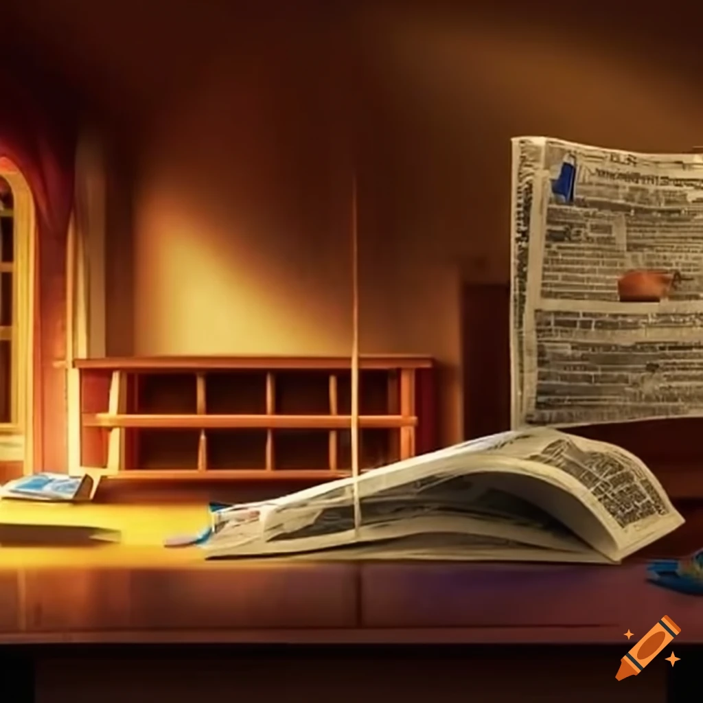 School building with a newspaper