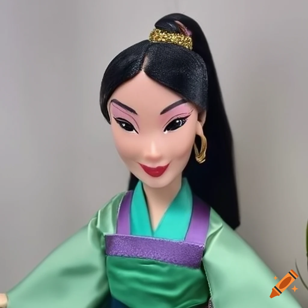 Baddie princess Mulan doll in green silk dress