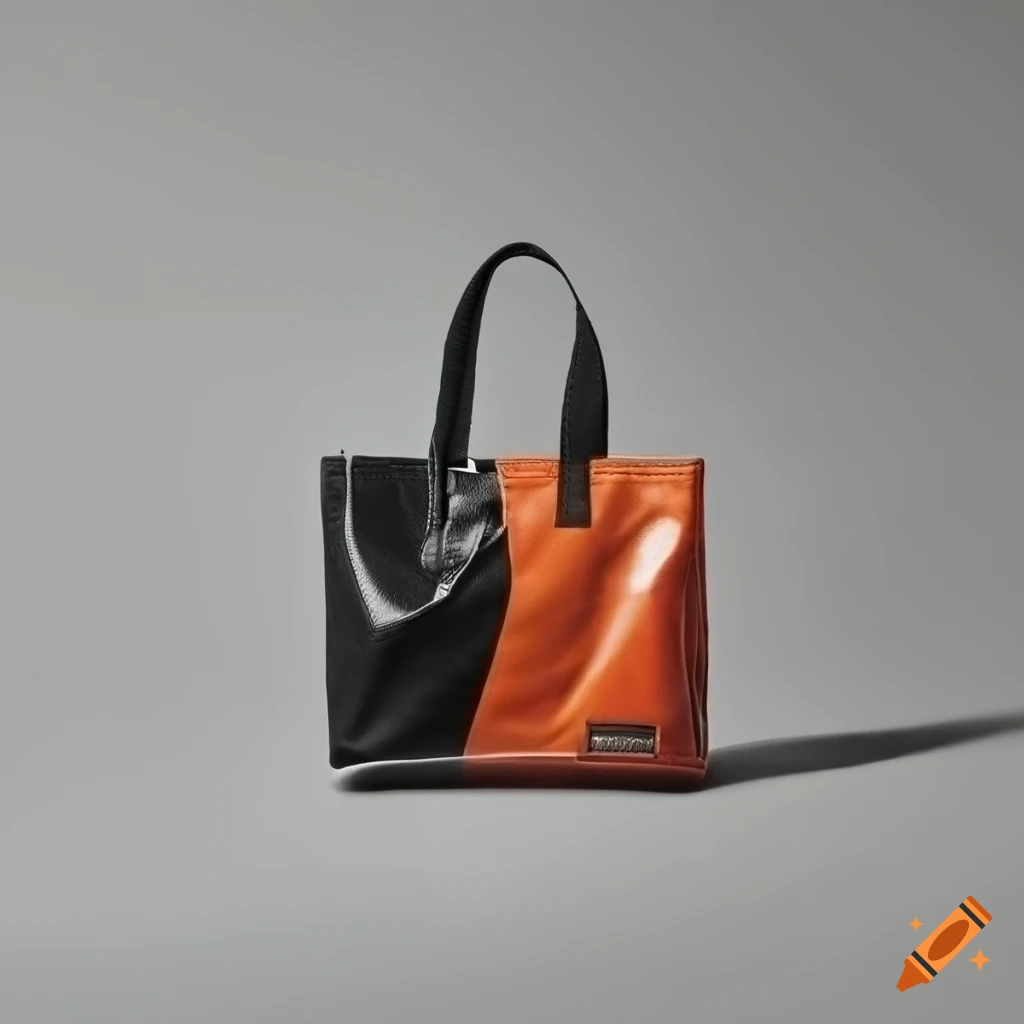 Tote bag made of Freitag material in black, green, and orange with zipper