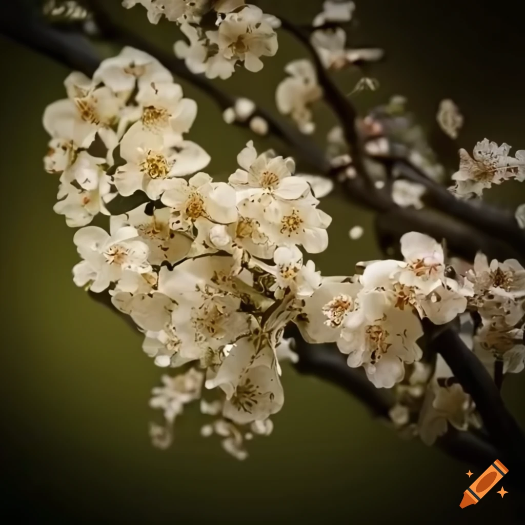 Detailed lime tree blossom in botanical medieval style