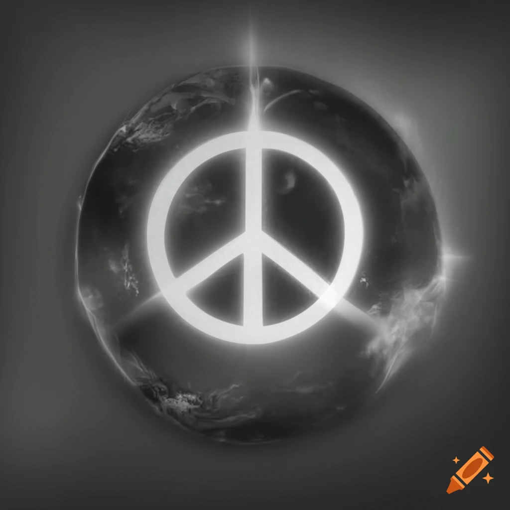 Icon of planet earth with a white peace sign