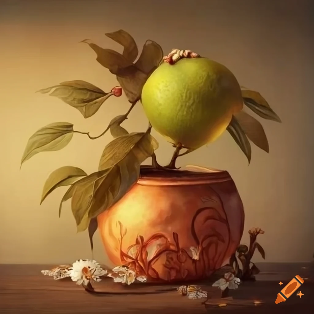 Full-scale lime tree blossom in botanical medieval style