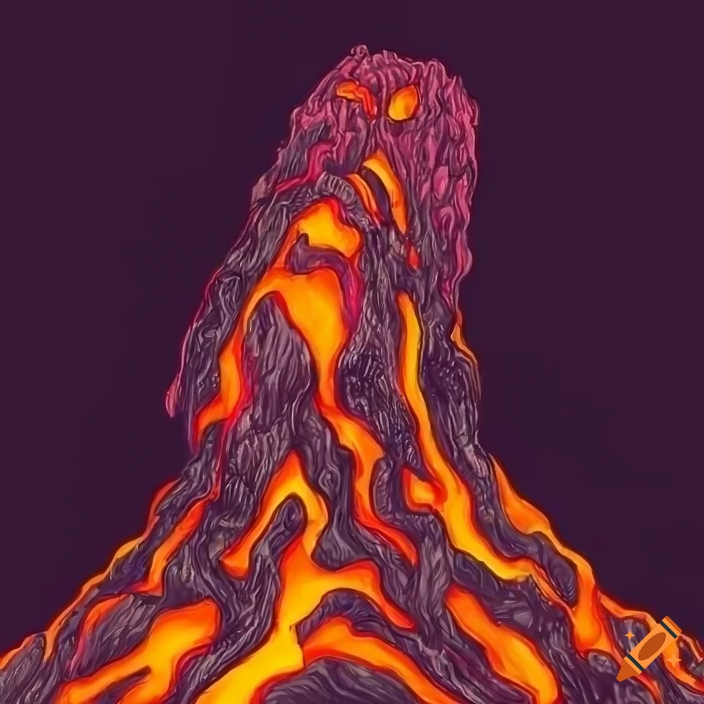 Lava in a cyberpunk style drawing