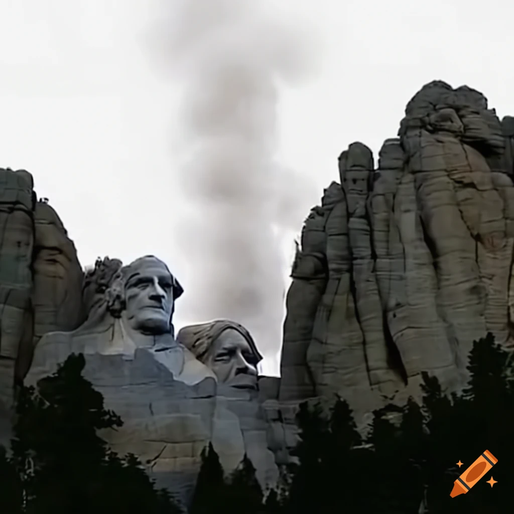Eruption of Mount Rushmore captured in digital footage