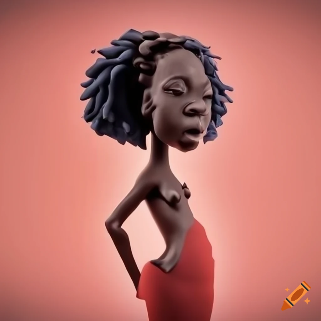 3D printed African cartoon art