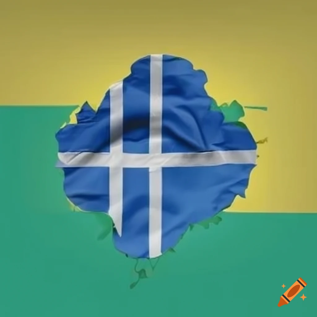 Flag of Norway in blue, yellow, and green colors