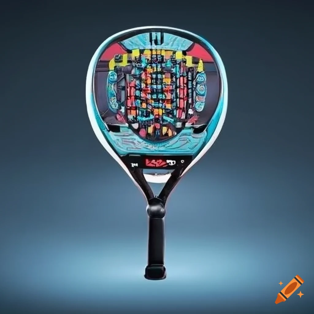 Padel racket with dragon logo