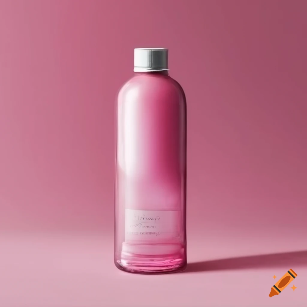 Collagen Boost glass bottle with shimmering pink liquid and chic label