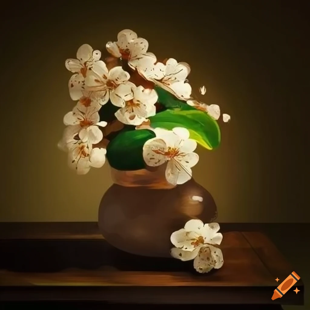 Beautiful lime tree blossom in medieval-style painting