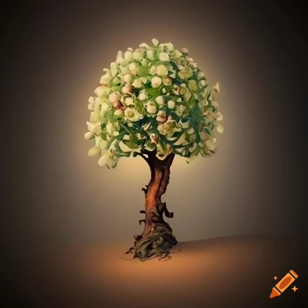 Full-scale lime tree blossom in botanical medieval style