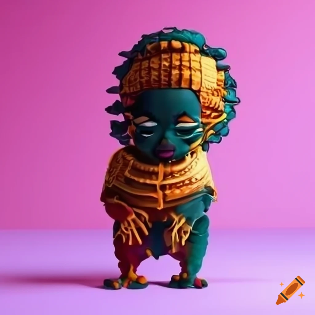 African art cartoon characters in 3D print
