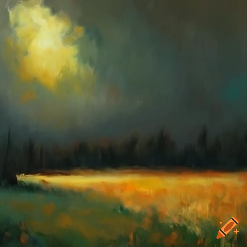 Sad dreary morning depicted in high-definition oil painting