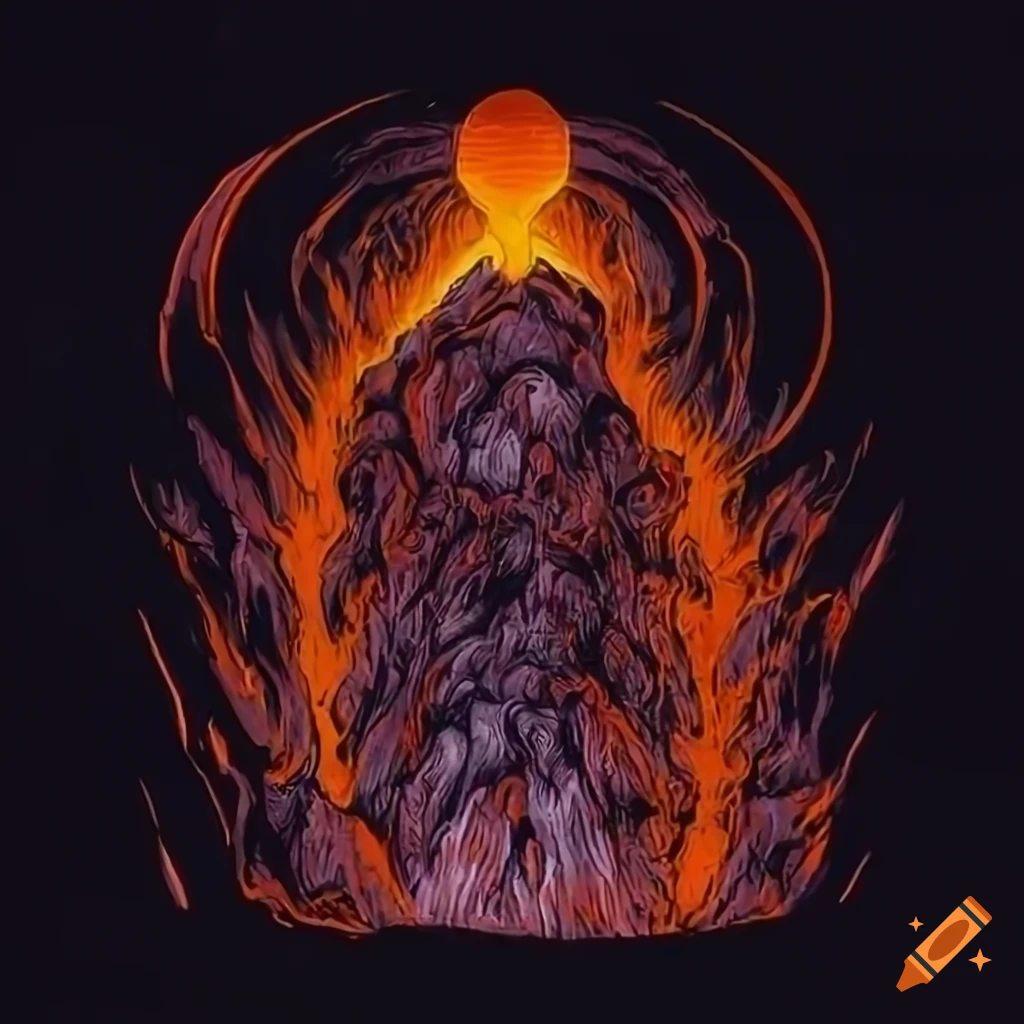 Lava in a cyberpunk style drawing