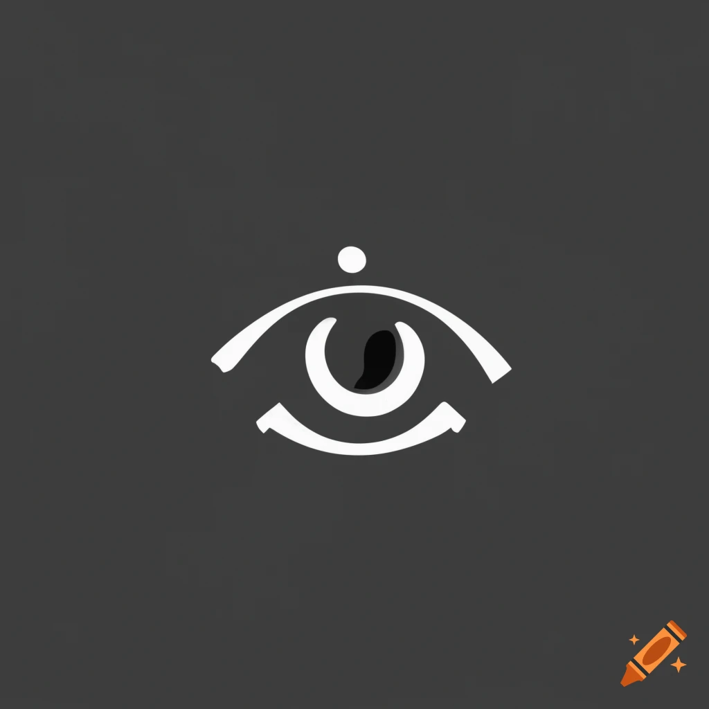 Minimalist black and white eye logo on Craiyon