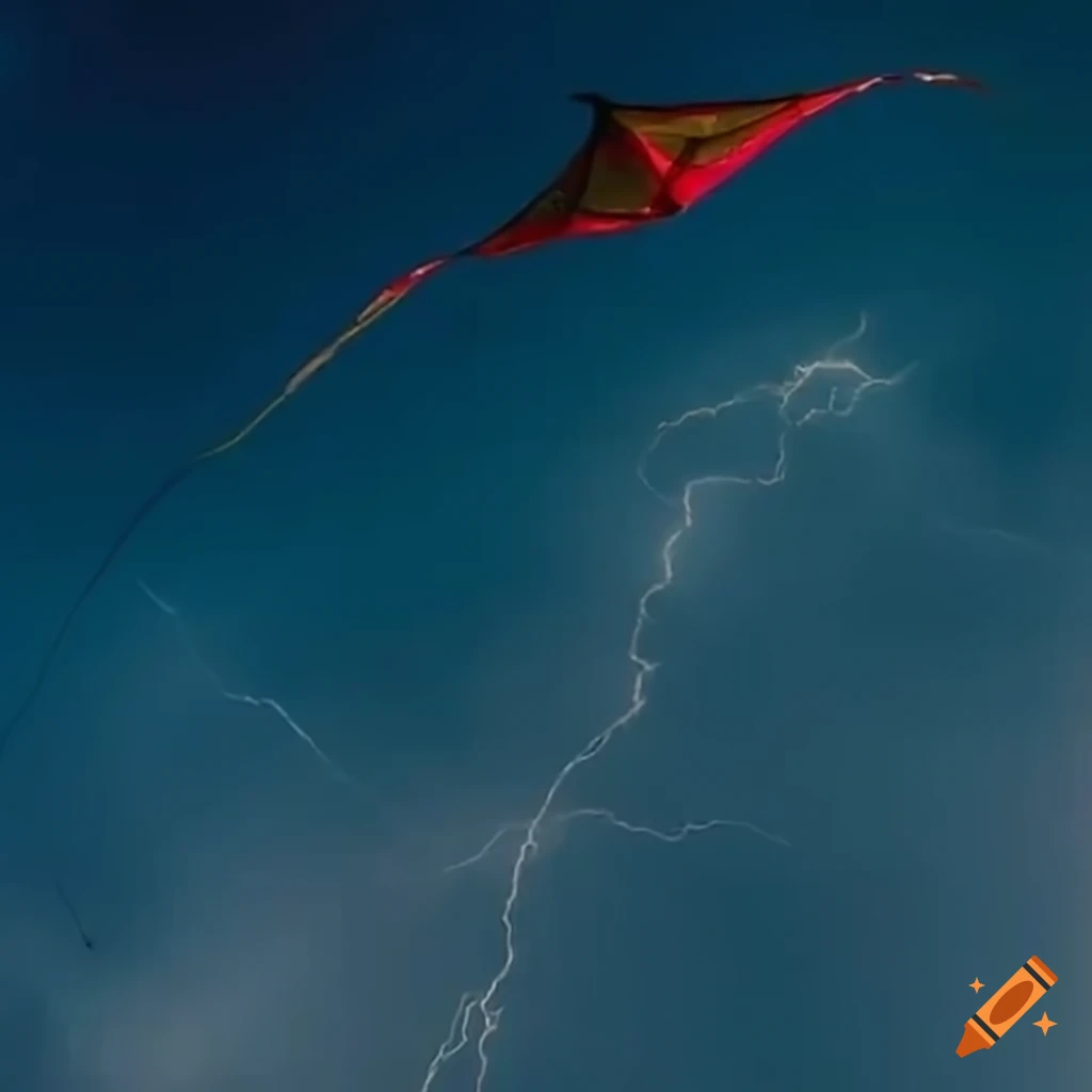 Kite flying through a storm without a person holding it