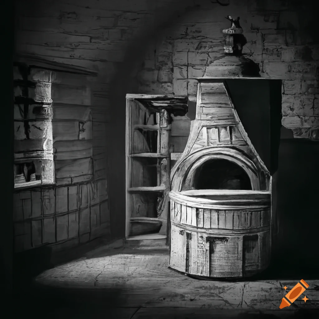 Detailed monochrome laundry process in a historic workhouse setting