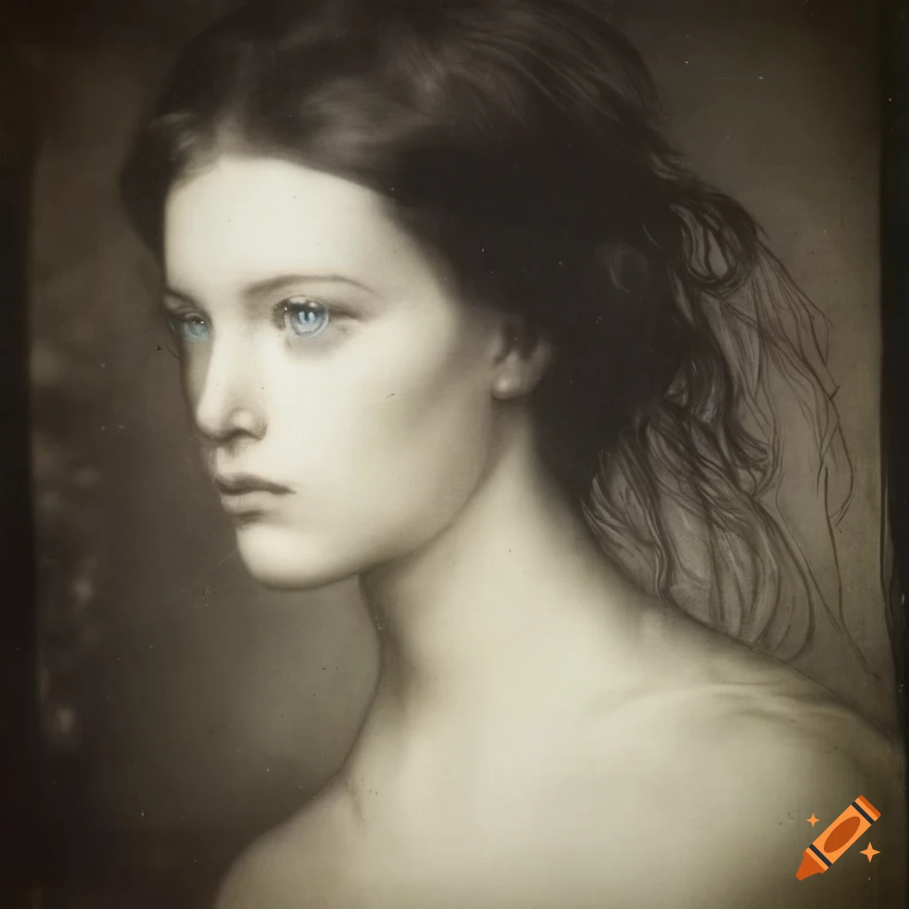 Portrait of an androgynous young prince with long black hair and bright blue eyes in an ethereal setting