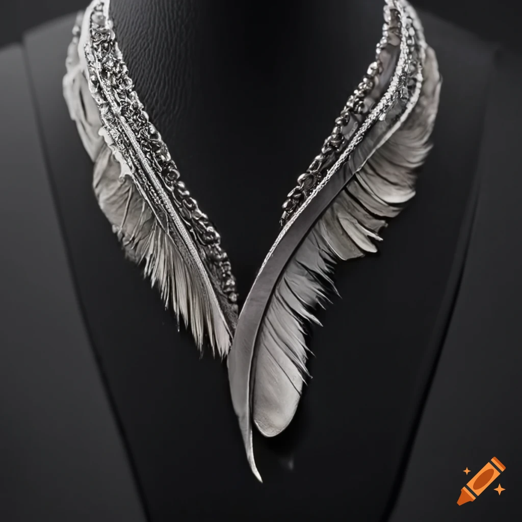 Feather-shaped necklace for ecommerce