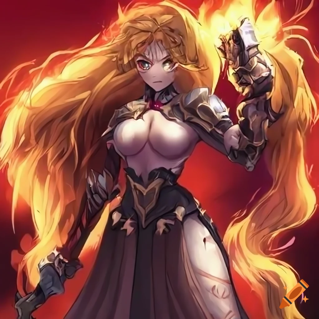 Anime style Knight and princess with a horrific gun in Darksiders