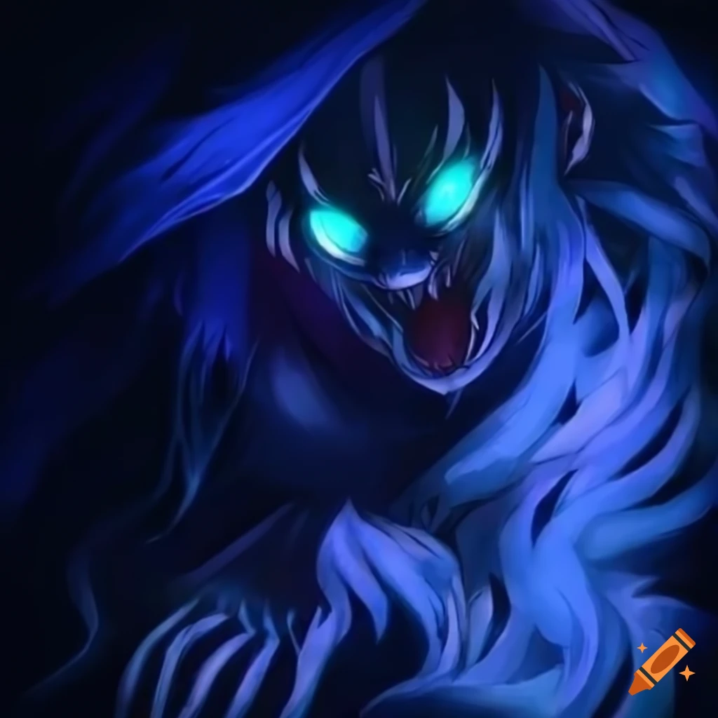 Anime demon in blue