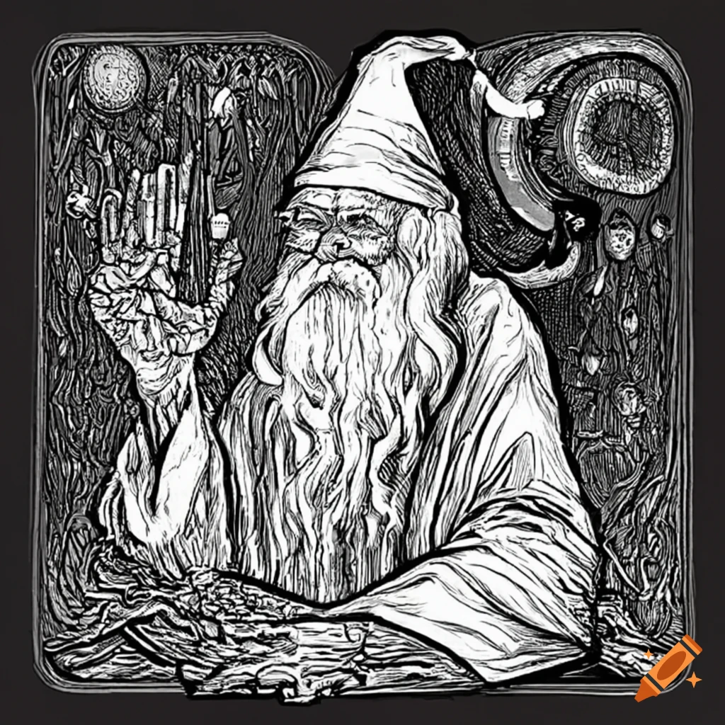 Old wizard holding the power of one million casts on his hand