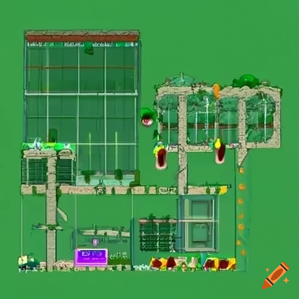 Detailed textual blueprint for a garden layout with water tank included