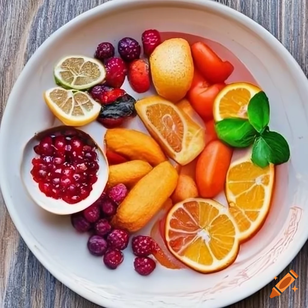 Plate with foods rich in vitamin A