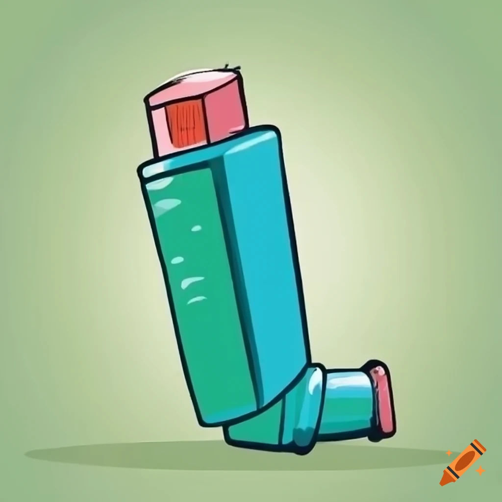Cartoon-style medical inhaler