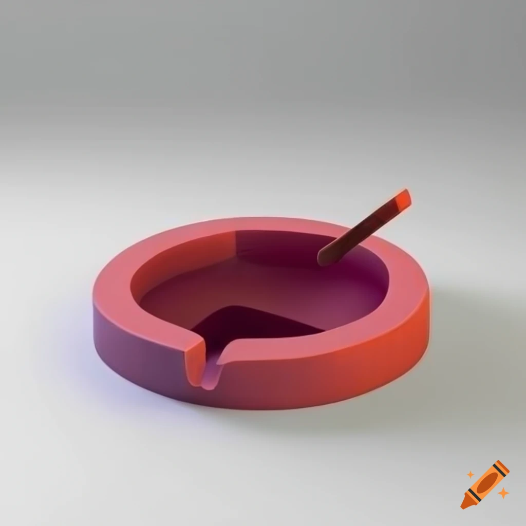3D model of a minimalist, brutalist, and modernist ashtray design