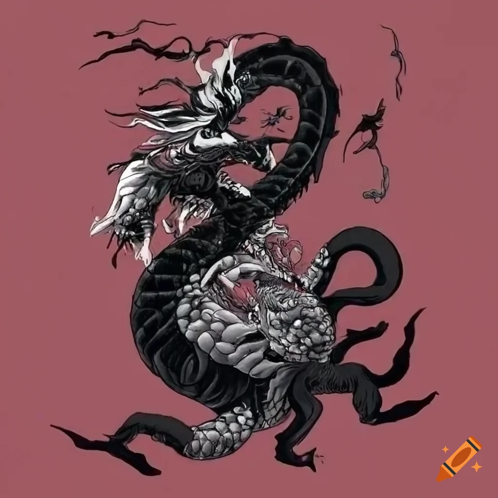 Genbu, the mythical creature combining turtle, dragon, scorpion, and snake in Japanese folklore