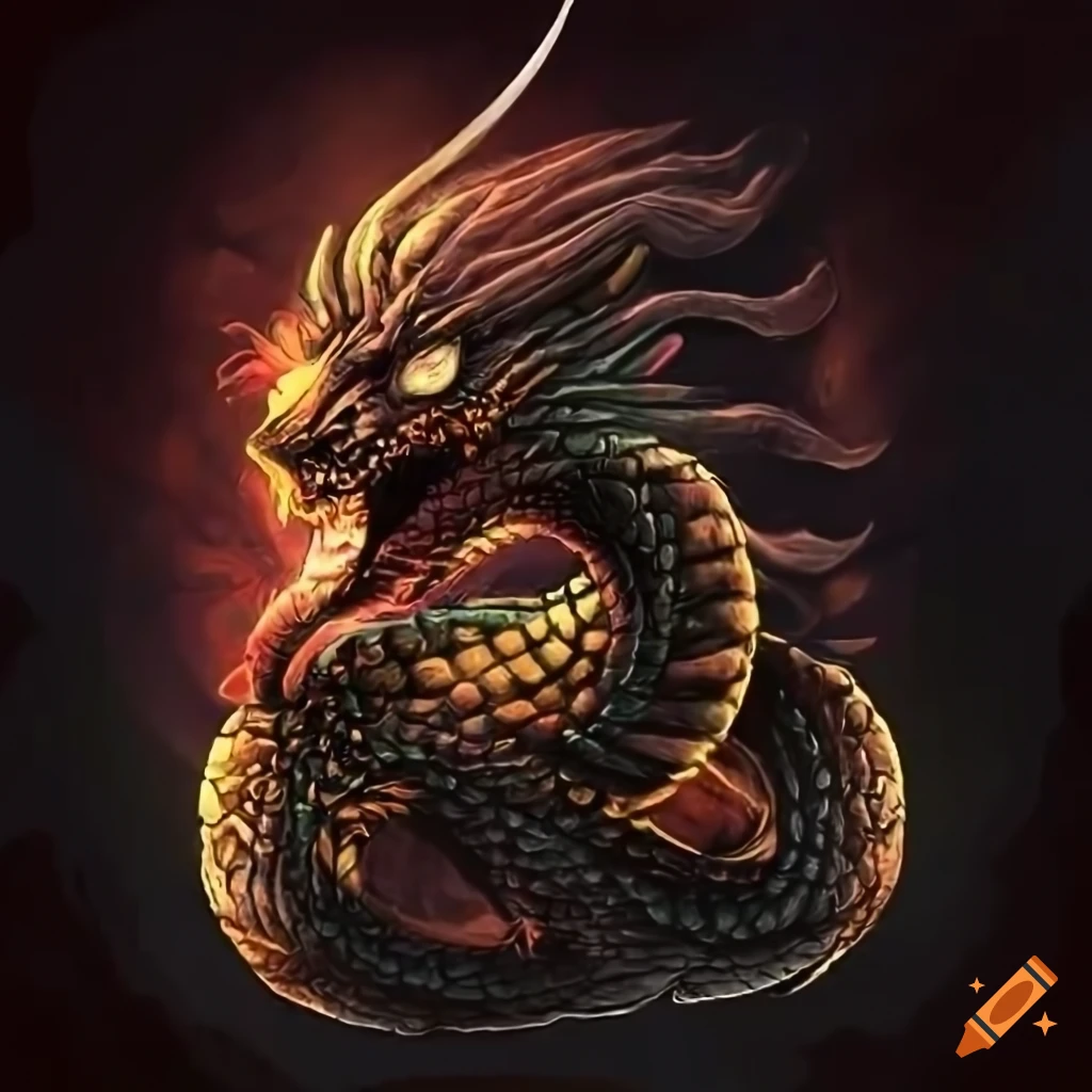 Mysterious warrior combining a turtle, dragon, scorpion, and snake in Japanese mythology