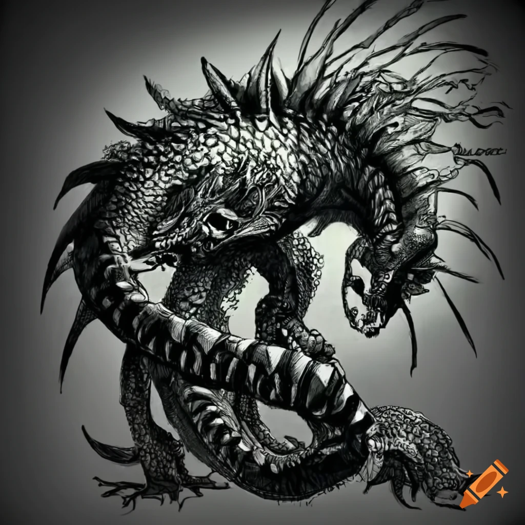 Mysterious warrior combining a turtle, dragon, scorpion, and snake in Japanese mythology