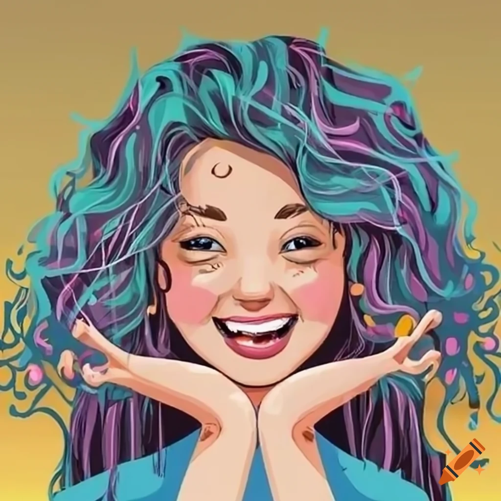 Smiling girl at peace with her problems